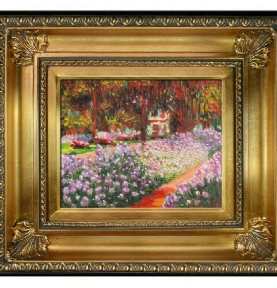 Artist's Garden at Giverny Framed Oil Reproduction of Monet